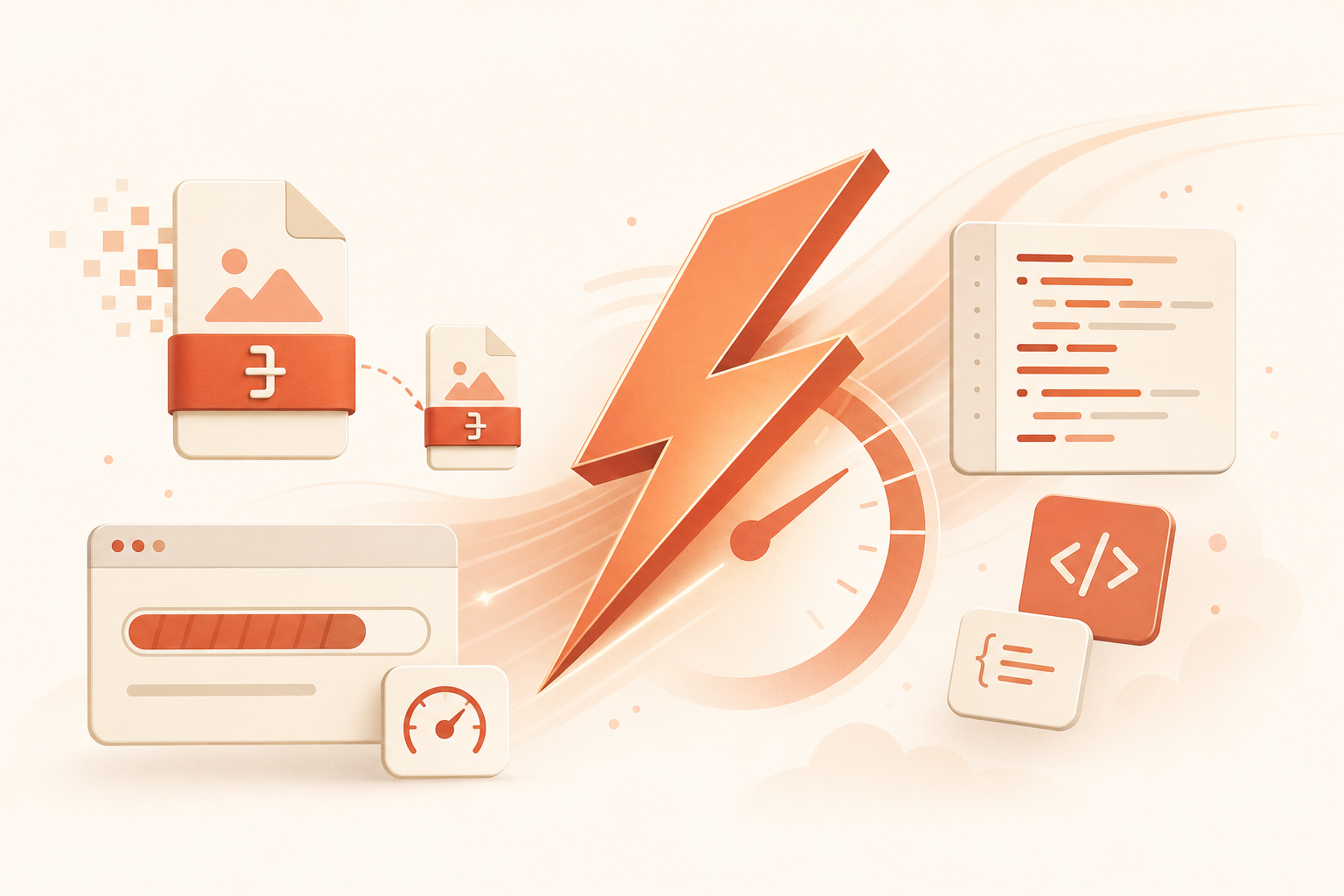 Website performance and speed optimization concept