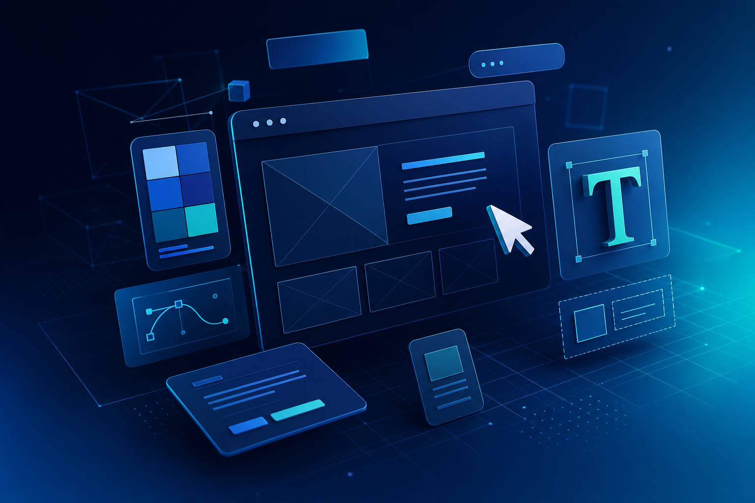 Abstract illustration of digital design elements