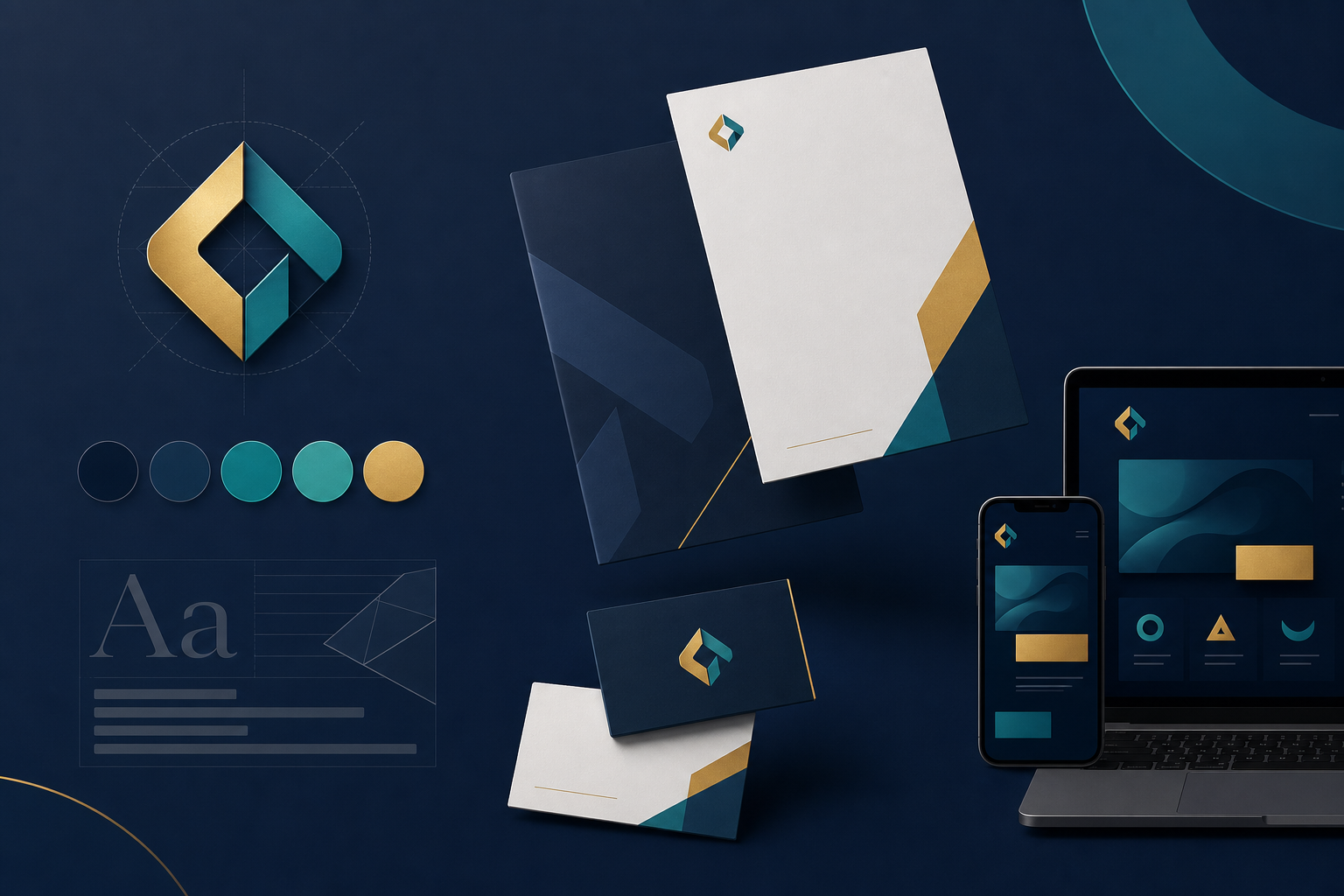 Brand identity and digital presence elements