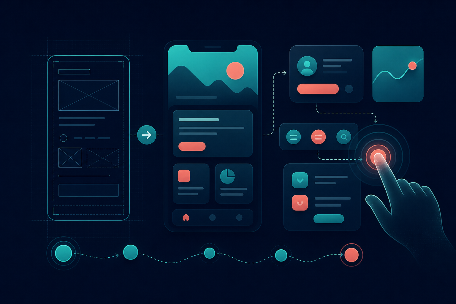 UI and UX design workflow visualization