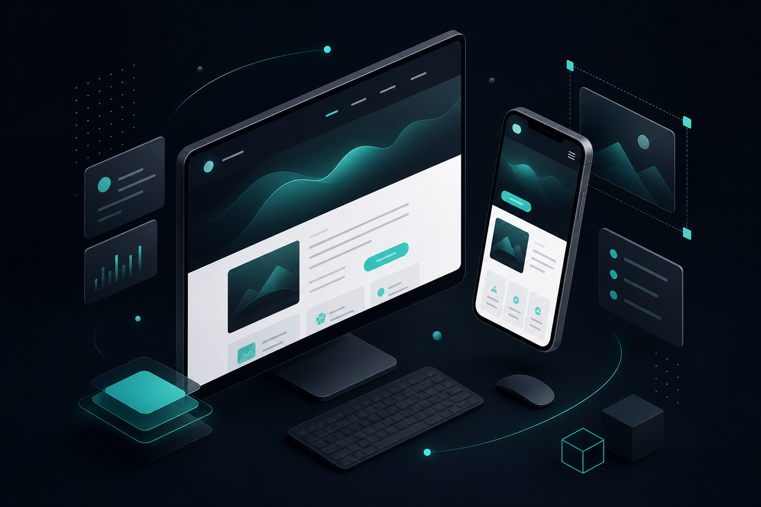 Custom website design with responsive layouts